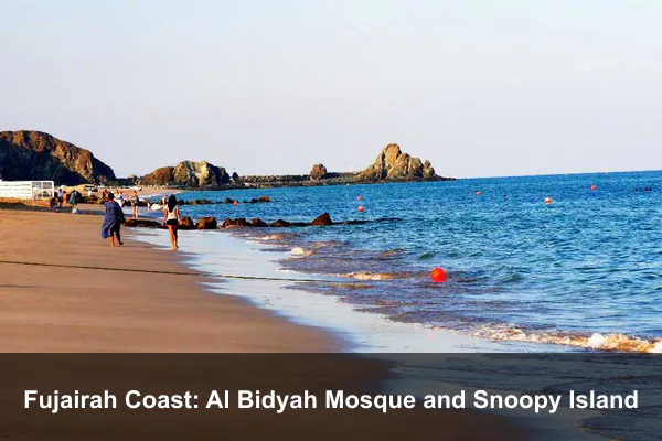Fujairah Coast: Al Bidyah Mosque and Snoopy Island