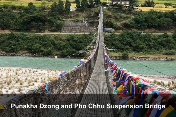 Punakha Dzong and Pho Chhu Suspension Bridge